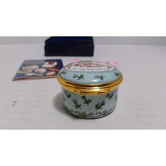 VTG HALCYON DAYS ENAMELS 1988 ST. VALENTINE’S DAY HANDPAINTED TRINKET BOX W COA - Picture 6 of 9